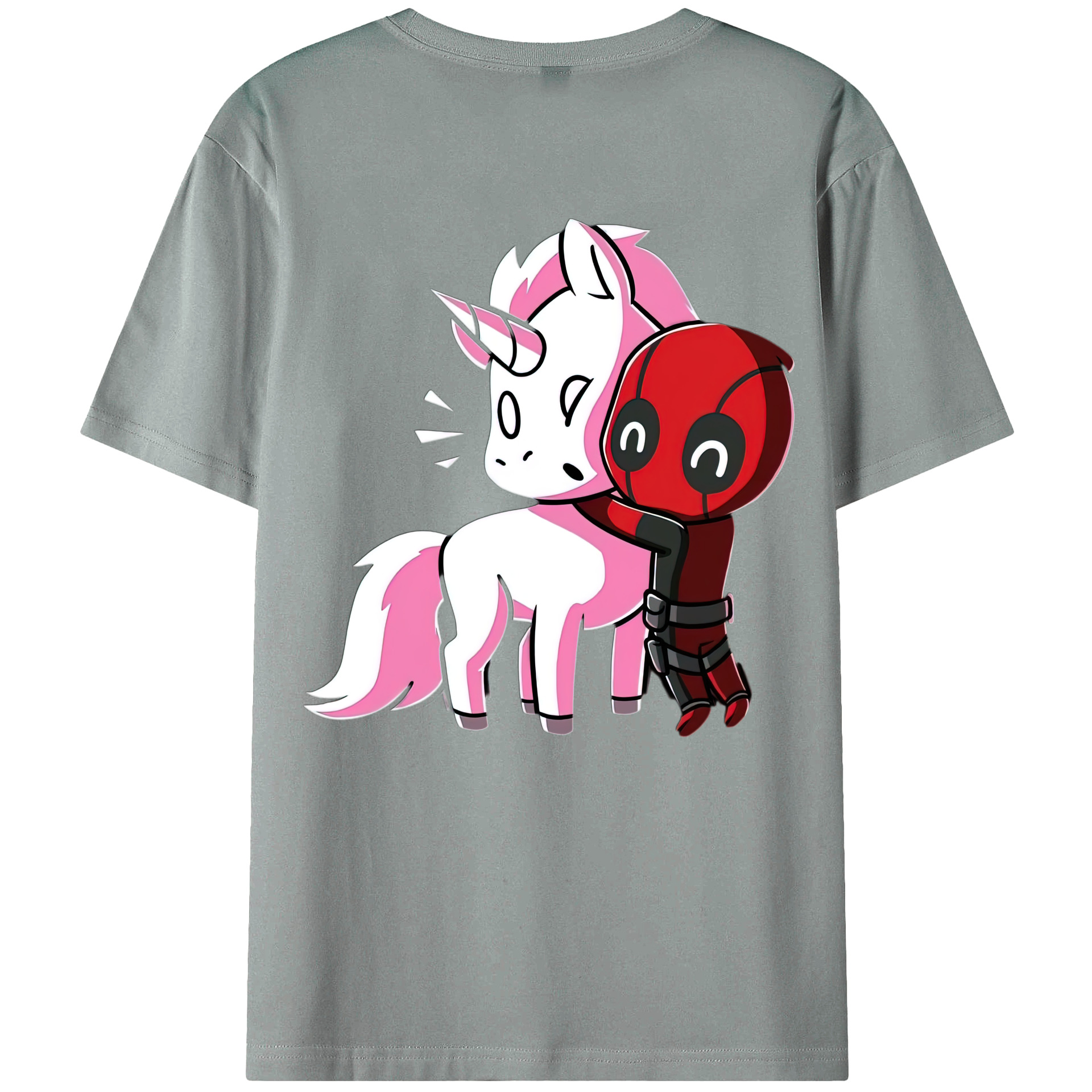 （画像用） Deadpool デッドプール 綿100％ メンズ半袖Tシャツ（バックプリント） 通気性